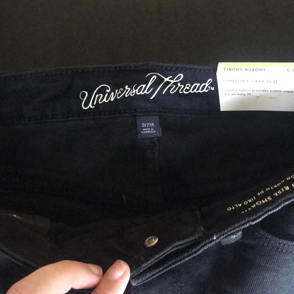 BLACK HIGH RISE SHORTS - Picture 2 of 2
